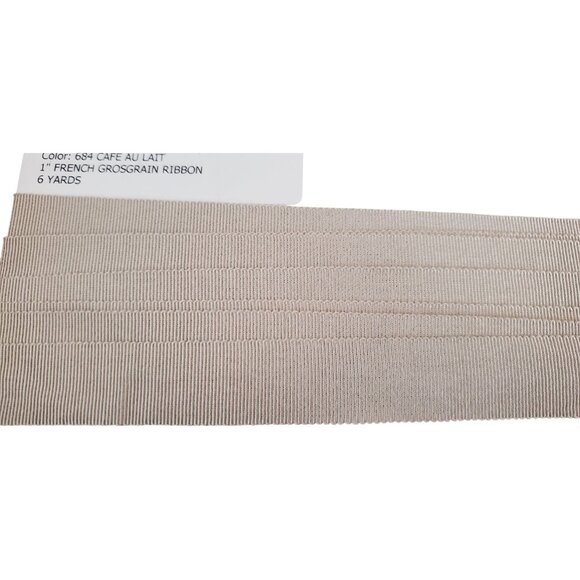 Samuel & Sons 3.5 Yards French Grosgrain Fabric Ribbon 1" Cafe Au Lait Trimming - Picture 5 of 8